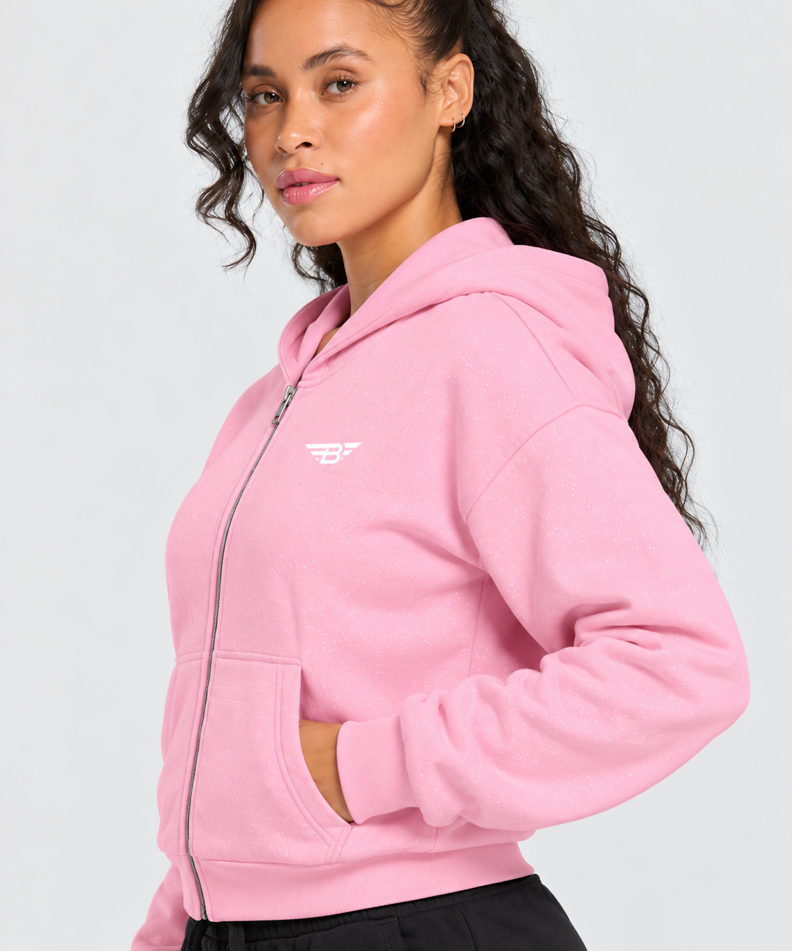 Women's Sparkles Fleece Full Zip Hoodie