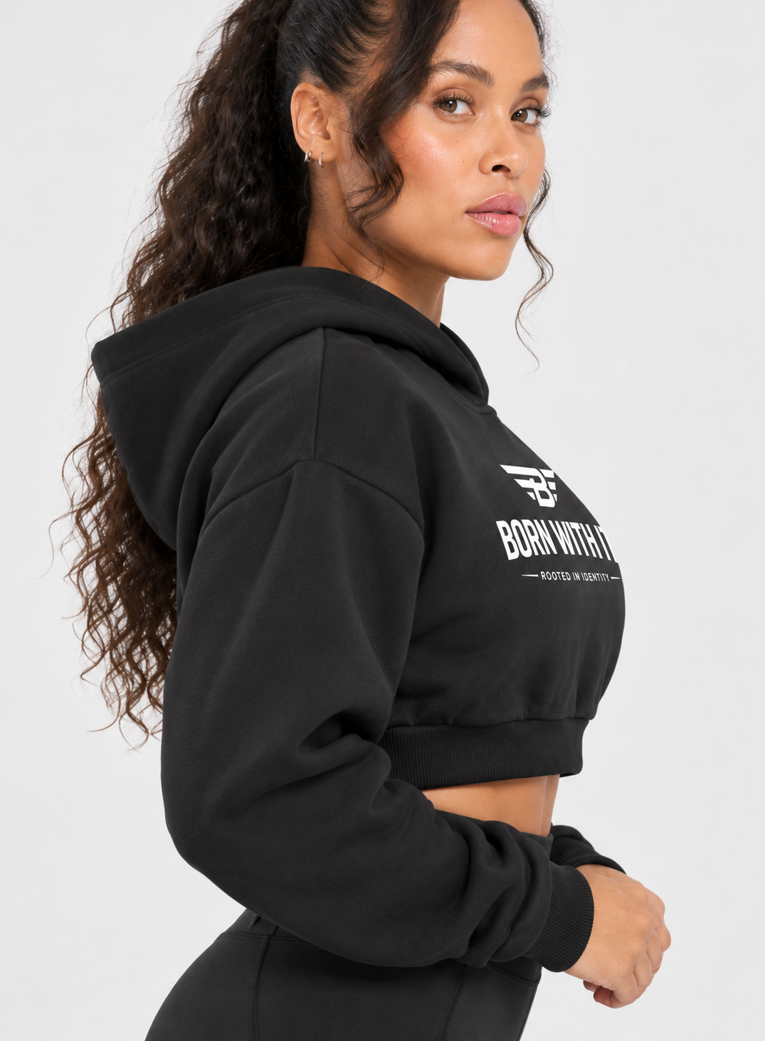 BORN WITH IT™ ESSENTIAL CROPPED HOODIE