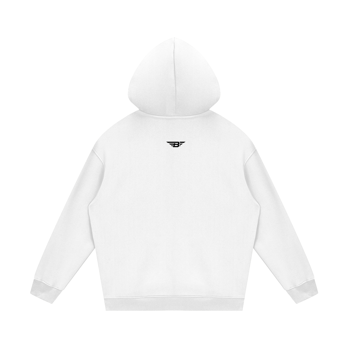 WHITE FLEECE HOODIE BORN WITH IT™ DESIGN