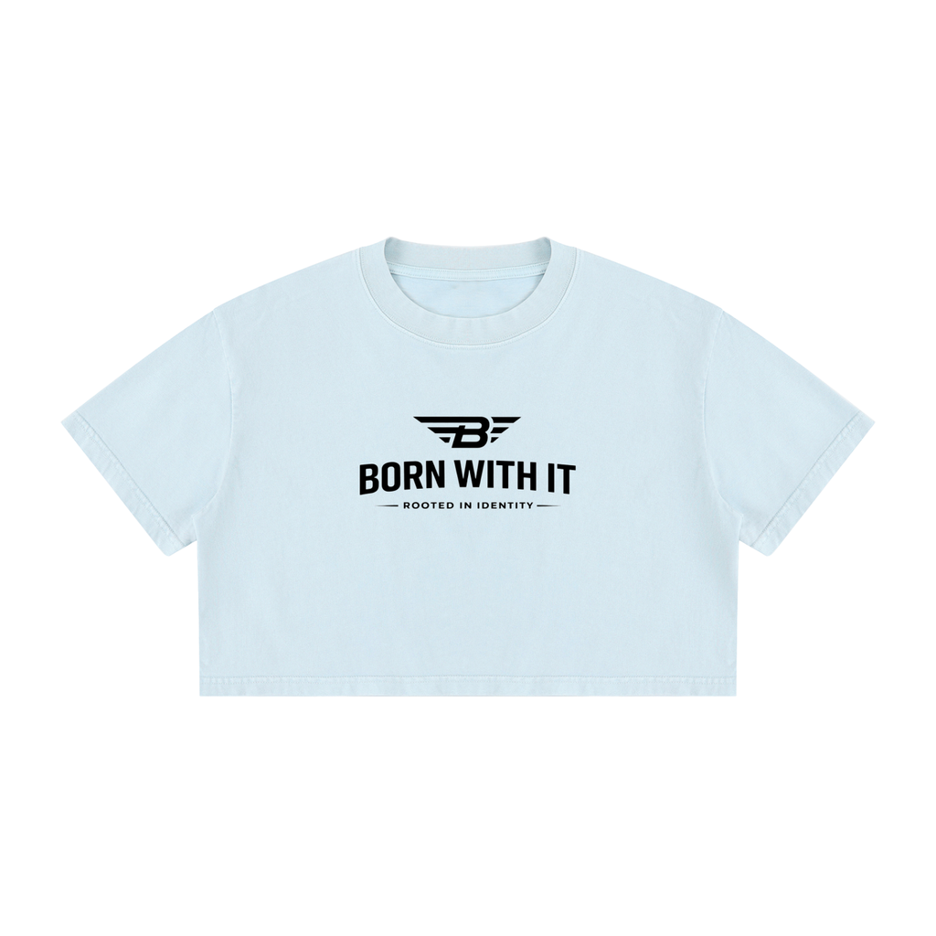 Women's Mineral Wash Cotton Crop T-Shirt
