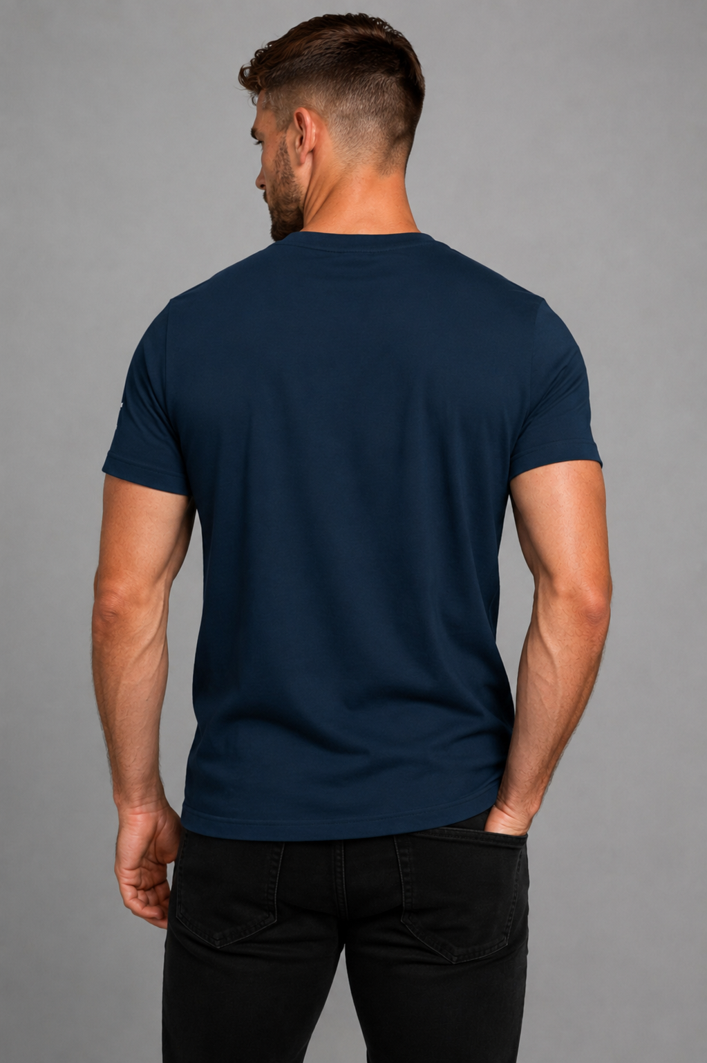 NAVY PURE COTTON T-SHIRT| BORN WITH IT DESIGN