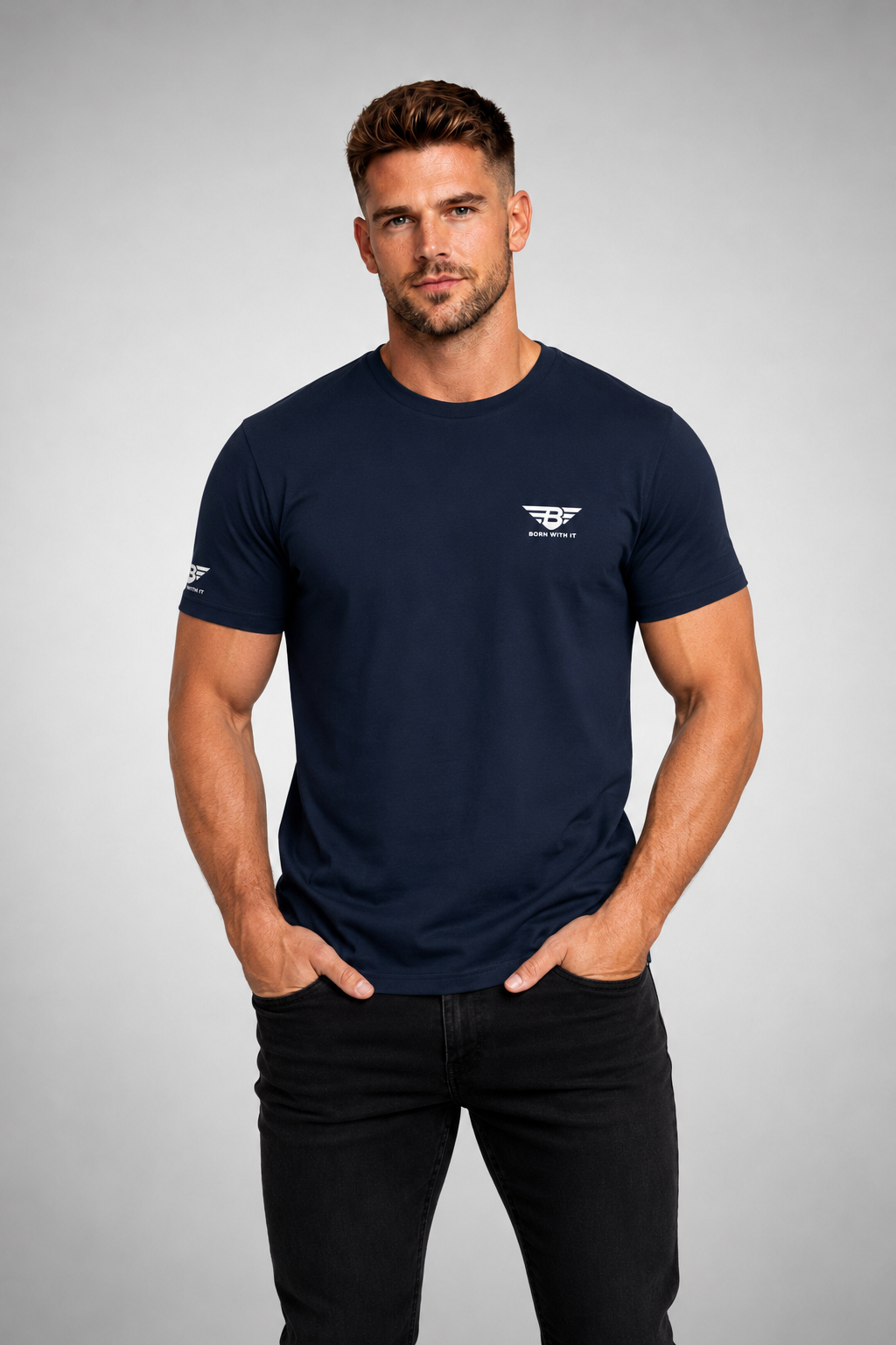 THE 100% COTTON NAVY T-SHIRT